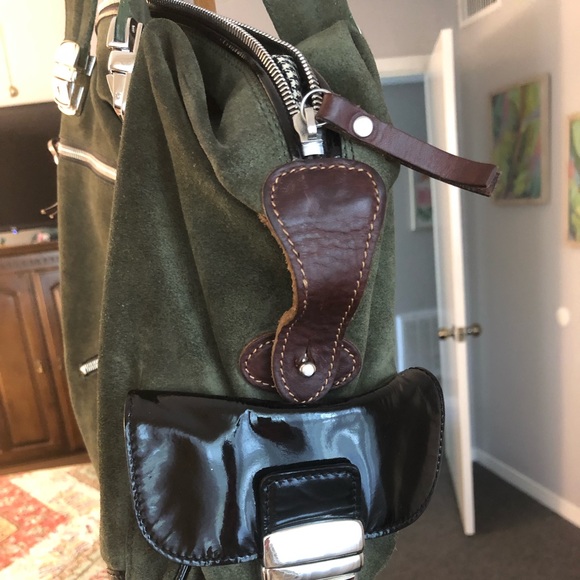 Pauric Sweeney Italian Suede & Leather Buckle Bag - Picture 5 of 16